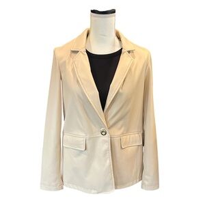 Nanette Lepore‎ Cream Faux Leather Jacket